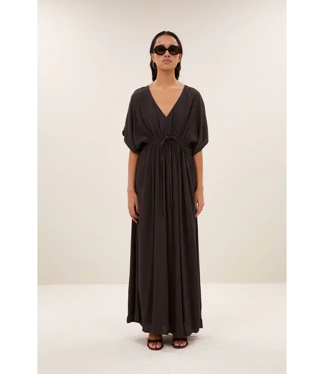 26417005/Espresso  long twill dress