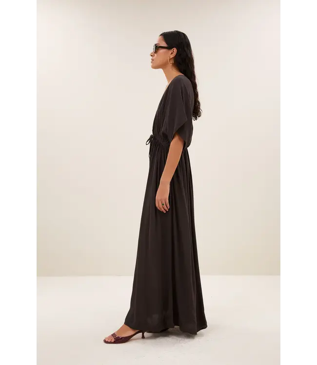 26417005/Espresso  long twill dress