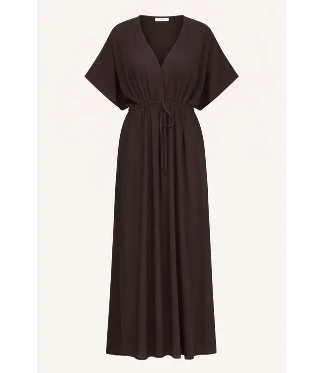 26417005/Espresso  long twill dress