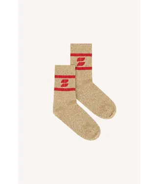 by-bar 26418402/PoppyRed  logo glitter oyster socks
