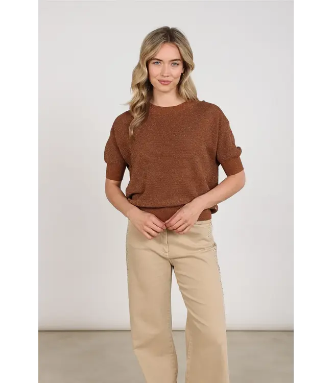 NKF01068/Espresso  Kinty Top Lurex
