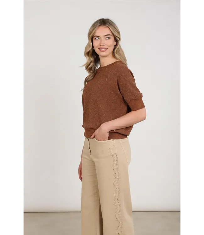 NKF01068/Espresso  Kinty Top Lurex