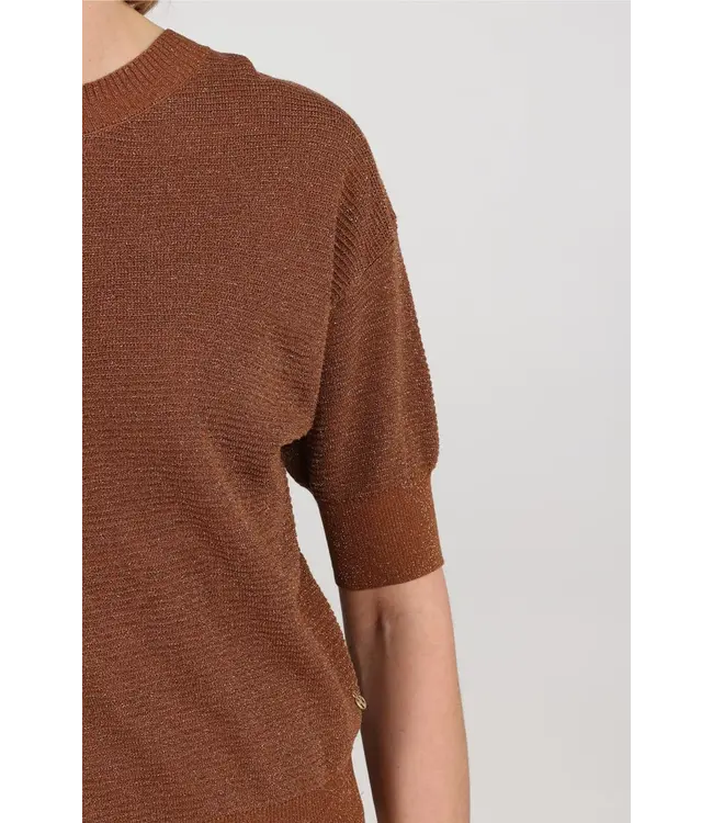 NKF01068/Espresso  Kinty Top Lurex