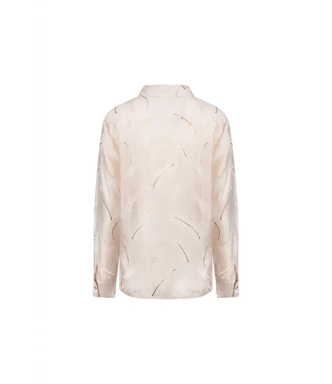 NKF02179/Sand  Aysha Blouse Feathers