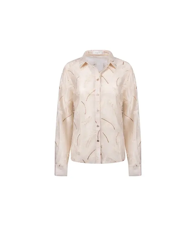 NKF02179/Sand  Aysha Blouse Feathers