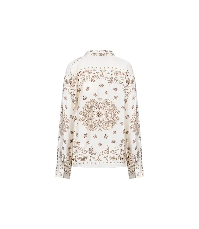 NKF02201/OffWhite/Toffee  Angie Blouse Tie Paisley