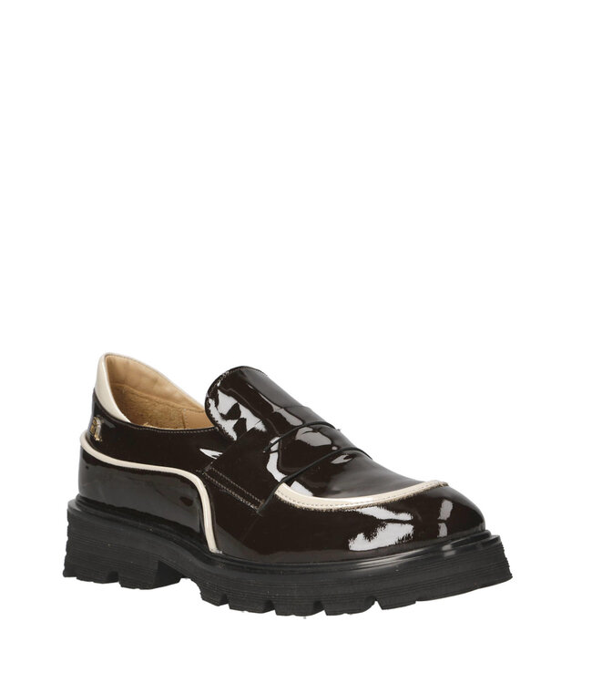 EVITA-12 Chunky Loafer Brown/OffWhite