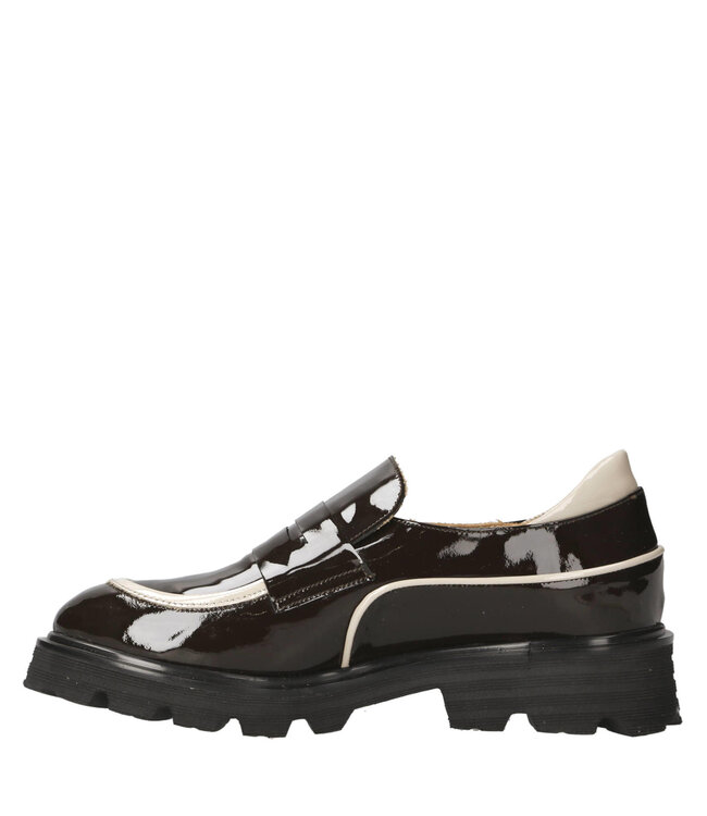 EVITA-12 Chunky Loafer Brown/OffWhite
