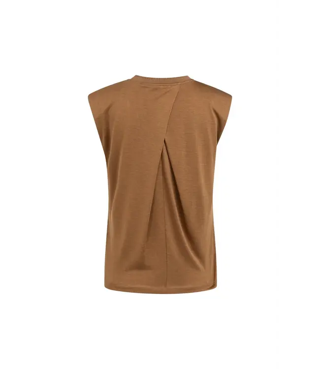 01-709392-607/81025  Sleeveless top with pleated neck detail