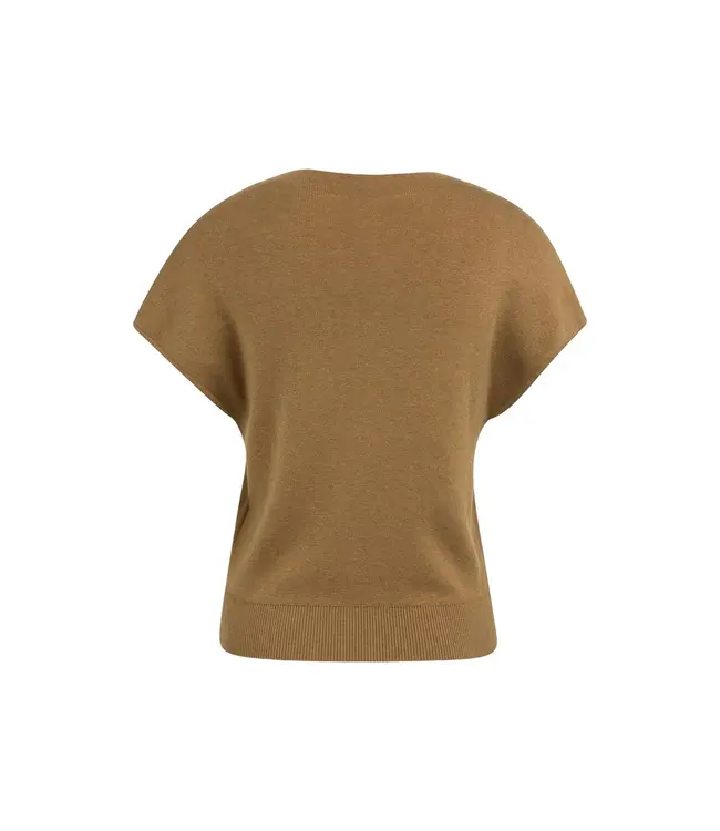 01-010163-607/810252  Sleeveless knit cardigan with button front