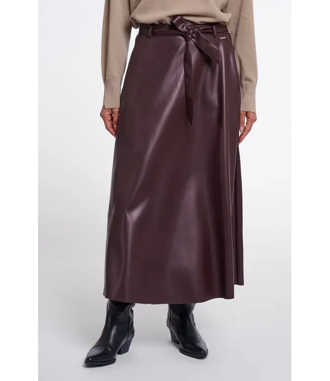 Chelsea.7502611/ChocolateBean  Faux leather skirt with belt