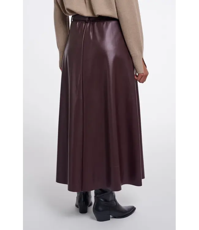 Chelsea.7502611/ChocolateBean  Faux leather skirt with belt