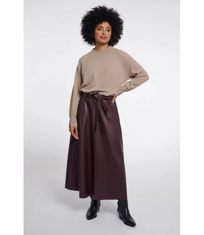 Chelsea.7502611/ChocolateBean  Faux leather skirt with belt