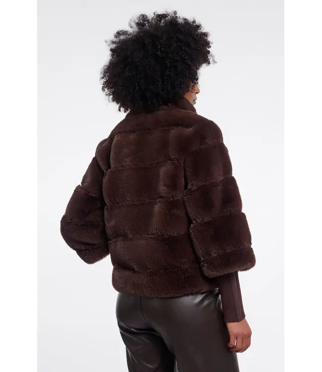 Feline.7002611/CoffeeRoast  Jacket with rib cuffs
