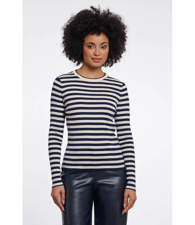 Mani.5002611/NavyBirchStripe  Slim fit pullover