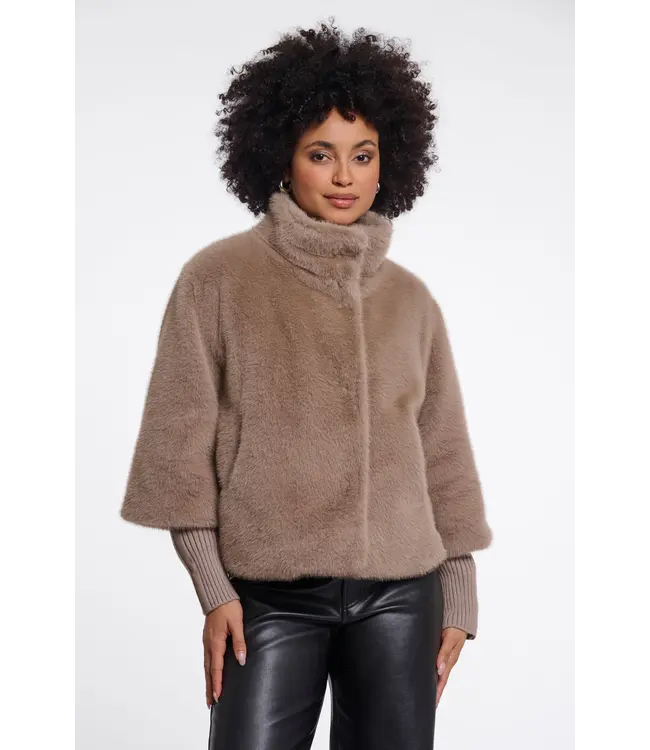 Nesrin.7002611/MochaLatte  Jacket with rib cuffs
