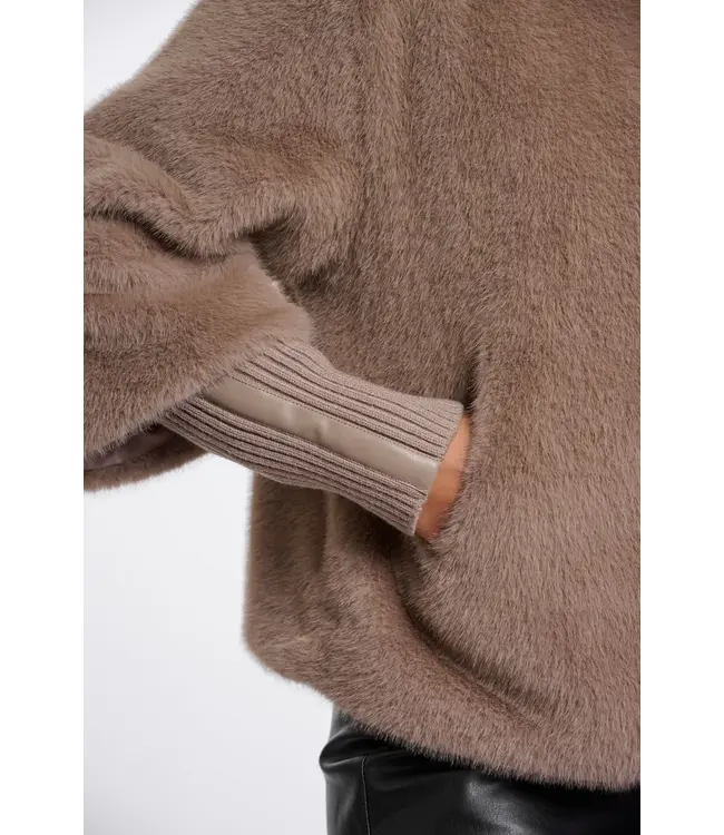Nesrin.7002611/MochaLatte  Jacket with rib cuffs