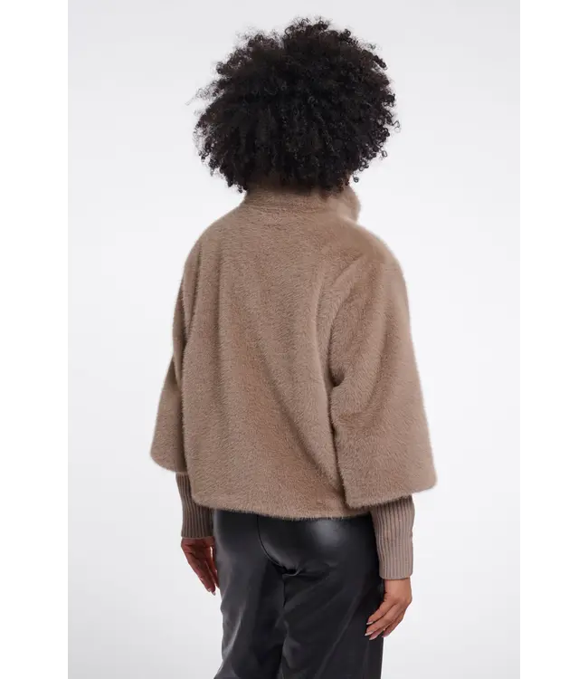 Nesrin.7002611/MochaLatte  Jacket with rib cuffs