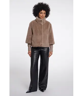 Rino & Pelle Nesrin.7002611/MochaLatte  Jacket with rib cuffs