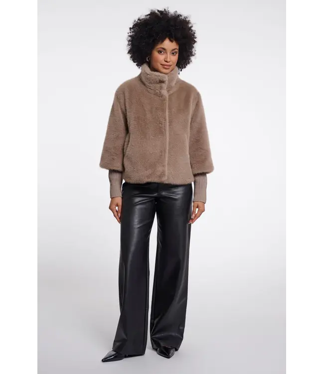 Nesrin.7002611/MochaLatte  Jacket with rib cuffs