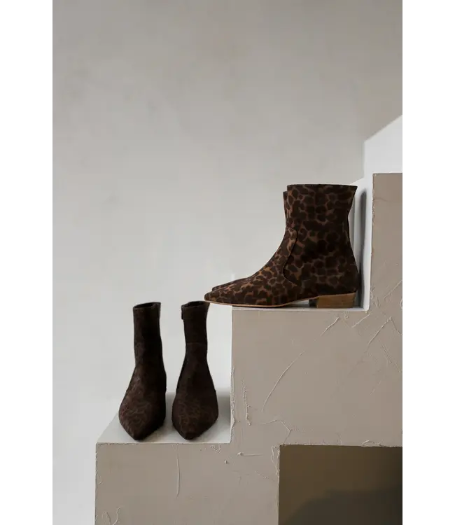BLAKE-2 Enkellaars Donker Bruin Leopard