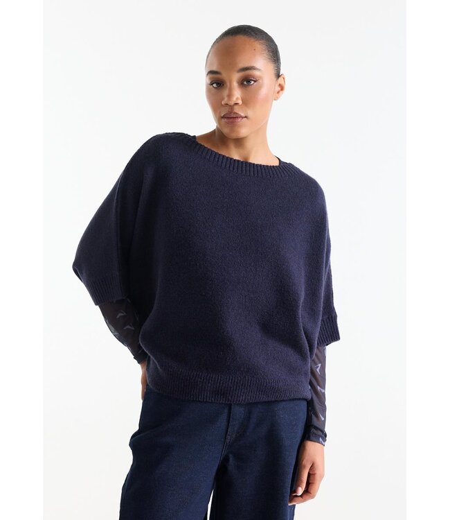 DACOTA-W26/000780-darkblue  DACOTA TRUI sk 163 round short batwing sleeve