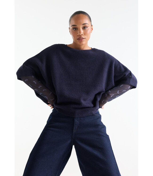 DACOTA-W26/000780-darkblue  DACOTA TRUI sk 163 round short batwing sleeve