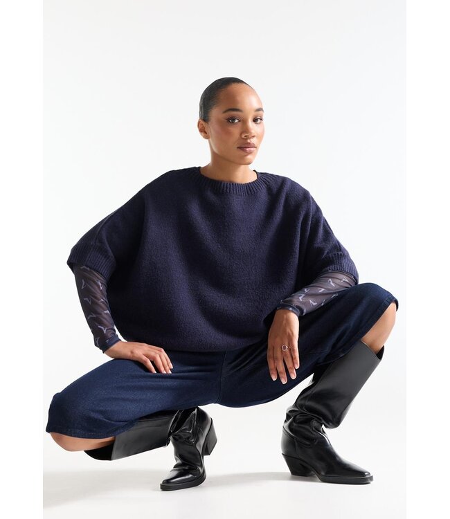 DACOTA-W26/000780-darkblue  DACOTA TRUI sk 163 round short batwing sleeve