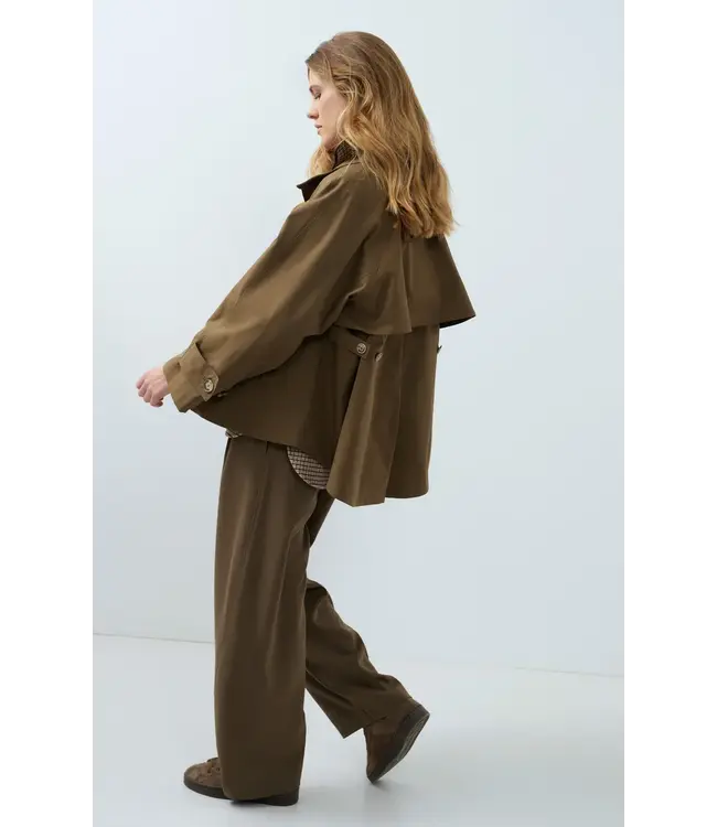 02-001083-608 A-lijn trenchjack Teak brown