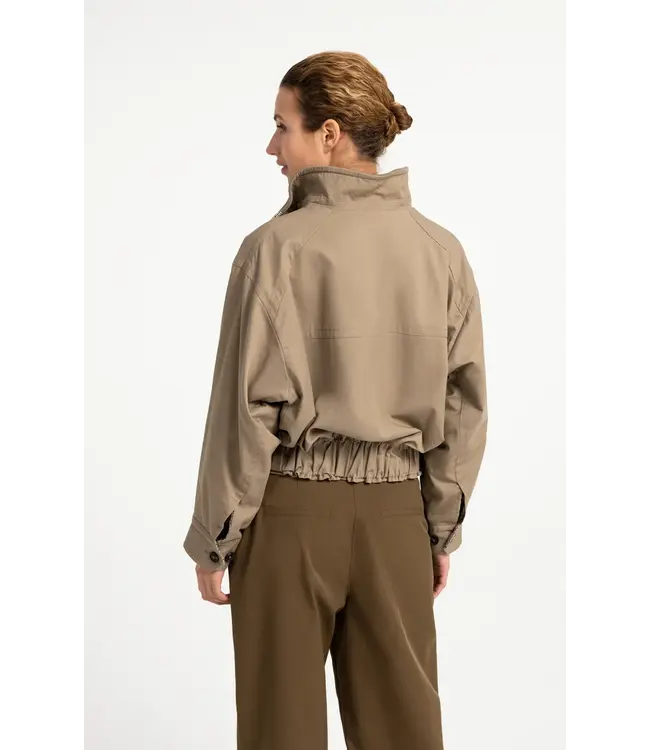 02-001080-608/81018  Oversized jacket with stand collar