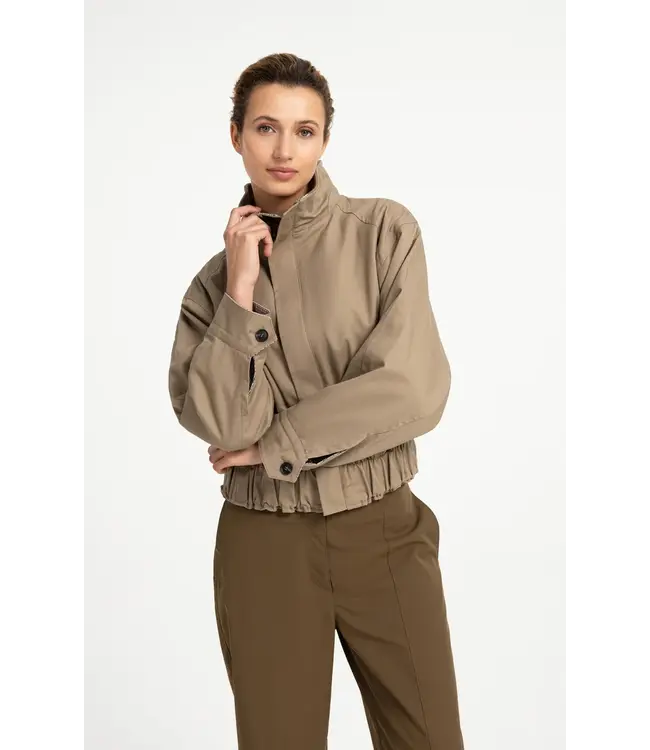 02-001080-608/81018  Oversized jacket with stand collar