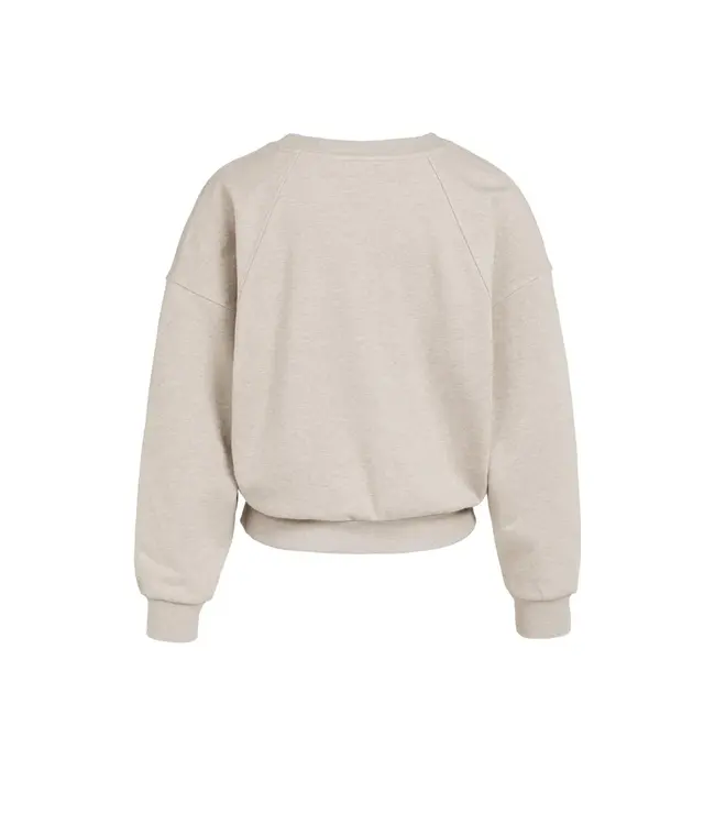 01-109127-608/611032  Sweatshirt with V-neck and woven collar