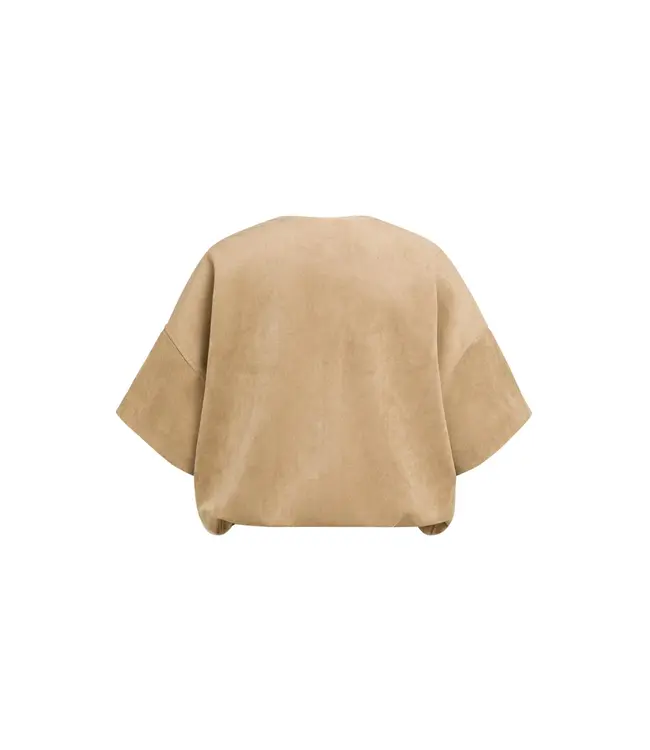 02-009081-608/81018  Oversized suedine jacket with short sleeves