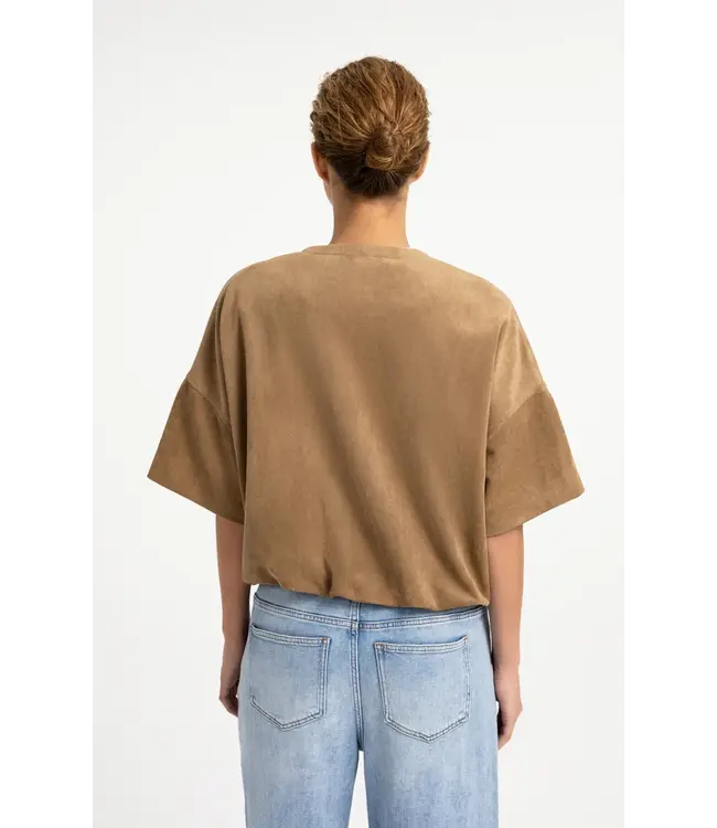 02-009081-608/81018  Oversized suedine jacket with short sleeves