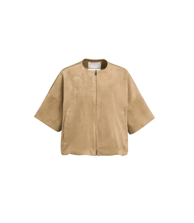 02-009081-608/81018  Oversized suedine jacket with short sleeves