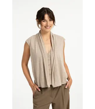 YAYA 01-010176-608/611032 Sleeveless cardigan with double layer and buttons YAYA 01-010176-608/611032 Sleeveless cardigan with double layer and buttons