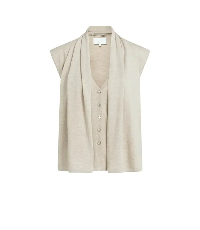 01-010176-608/611032  Sleeveless cardigan with double layer and buttons