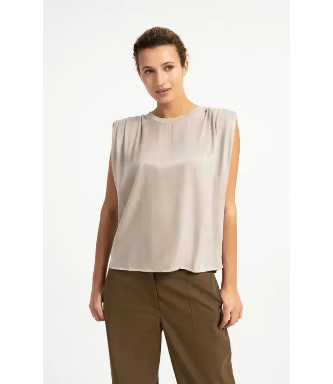 01-701408-608/61103  Sleeveless top with shoulder pleats