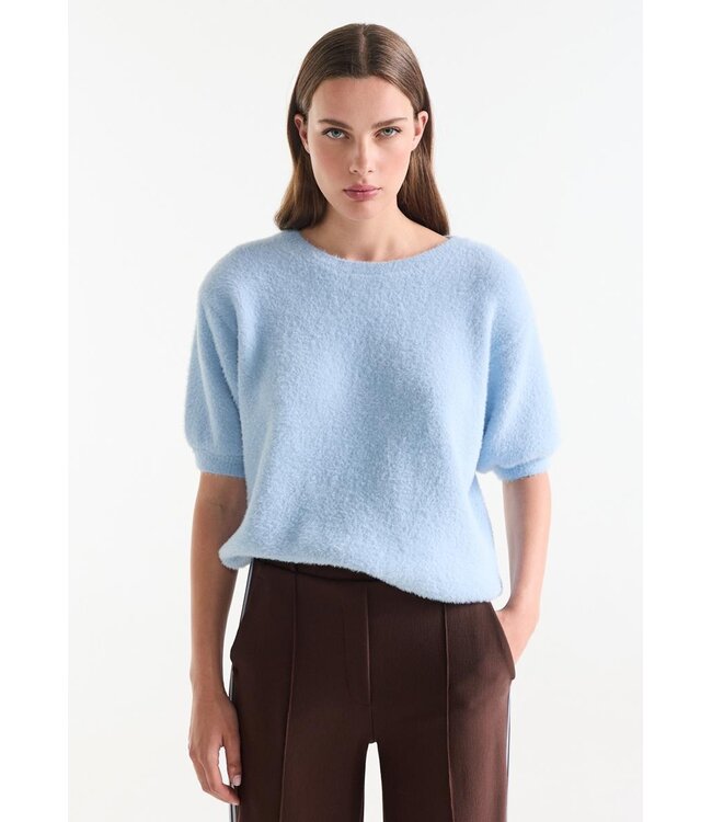 MANIN-W26/000741-lightblue  MANIN TRUI p 168 round neckline short sleeve