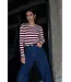 by-bar 26411101/BurgundyCrush  basic ls big stripe top