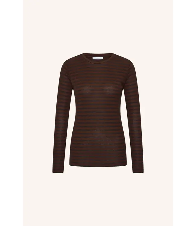 26411102/CoffeeBean  basic ls melange stripe top