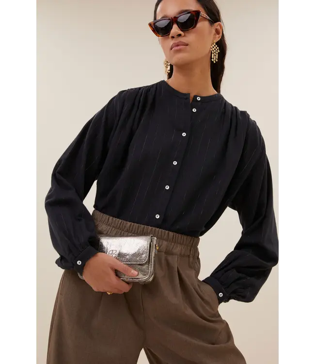 26412018/MidnightLurexStripe  nyka lurex blouse