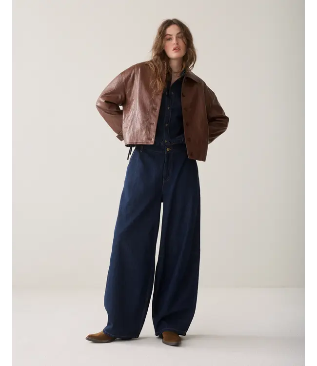 4s3028-5184/000492-Nightbluedenim  Balloon shape leg Light Cotton twill