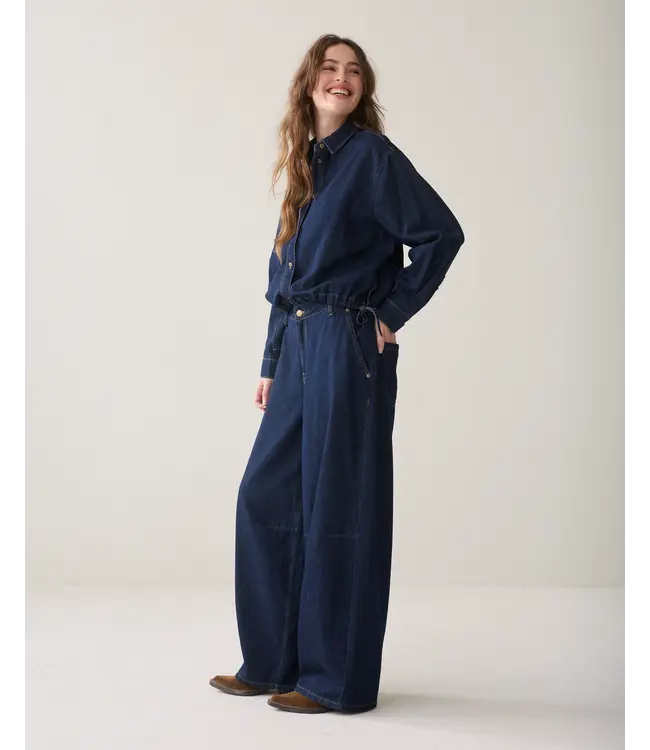 4s3028-5184/000492-Nightbluedenim  Balloon shape leg Light Cotton twill