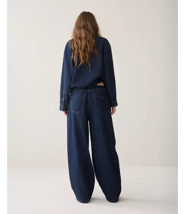 4s3028-5184/000492-Nightbluedenim  Balloon shape leg Light Cotton twill