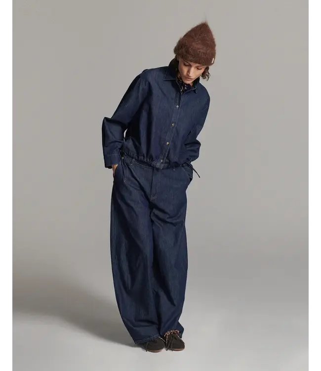 4s3028-5184/000492-Nightbluedenim  Balloon shape leg Light Cotton twill