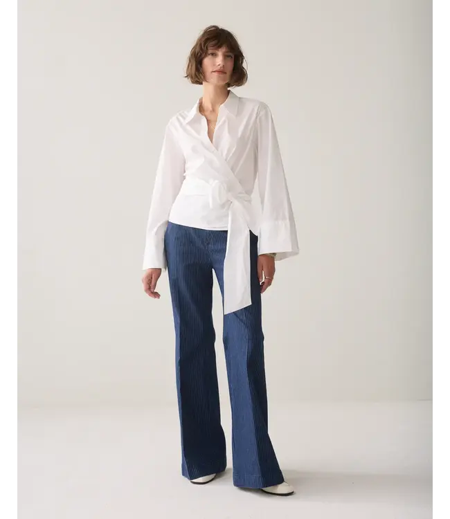 2s3517-12119/000110-White  Wrap blouse Crispy poplin