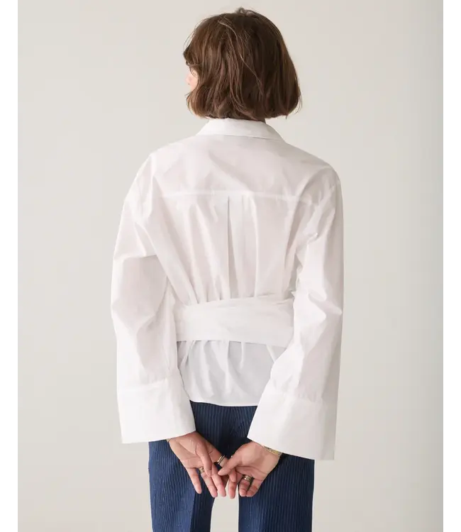 2s3517-12119/000110-White  Wrap blouse Crispy poplin