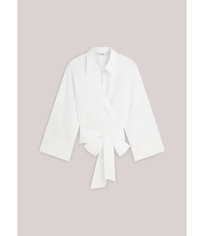 2s3517-12119/000110-White  Wrap blouse Crispy poplin