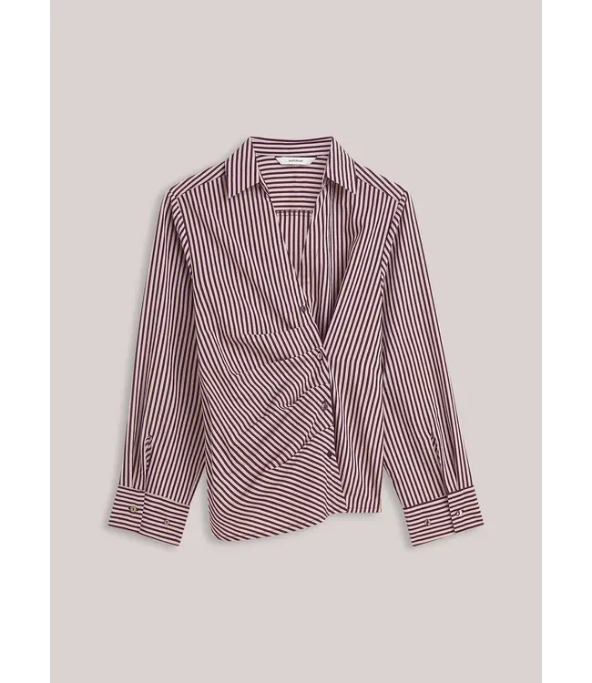 2s3532-12491/000335-Darkburgundy  Blouse Two tone stripe small